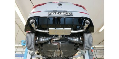 Fox Sportuitlaat voor VW Golf 8 GTE - Inclusief Glanzend Zwarte Rieger Tuning Diffuser