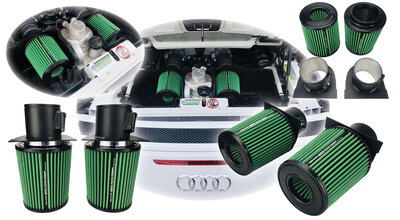 GREEN Vervangingsfilter CONIQUE Lamborghini HURACAN LP610-4 COUPE 5,2L V10 (Kit complet) Bouwjaar 14&gt;19