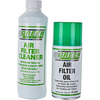 Green filters onderhoudset spuitbus olie 300ml en fles reiniger 500ml