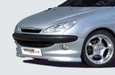 Rieger Tuning voorspoiler lip Peugeot 206 voor kleine originele bumper (niet GT)