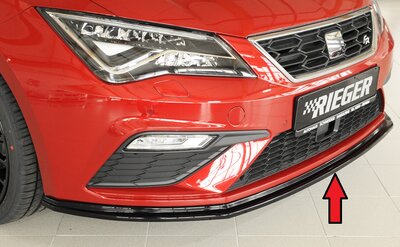 Rieger Tuning voorsplitter Seat Leon FR / Leon Cupra 5F voor originele FR-/ Cupra-voorbumper