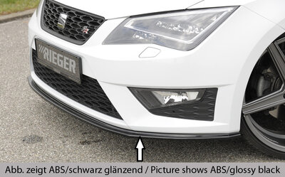 Rieger Tuning voorsplitter Seat Leon FR 5F / Leon Cupra 5F voor originele FR-/ Cupra-voorbumper