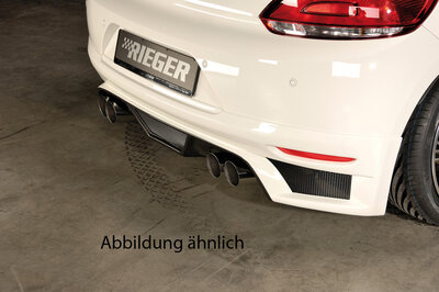 Rieger Tuning uitlaatdemper, rechts, links, verschoven zijde VW Scirocco 3 VW Scirocco 2.0l TFSI 147/155kW 2.0l TDI 103kW