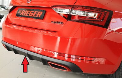 Rieger Tuning diffuser (voor originele elektrische trekhaak) Skoda Superb III 3T/3V alleen 2.0 TSI (200/206kW)