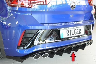 Rieger Tuning diffuser (voor auto&#039;s met trekhaak) VW T-Roc met uitlaatuitsparing links/rechts