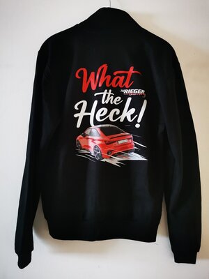 Rieger Tuning hoodie &quot;What The Heck&quot; Merchandise zwarte achterkant print maat L