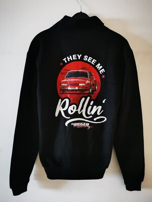 Rieger Tuning hoodie &quot;They See Me Rollin&quot; Merchandise zwarte achterkant print maat M