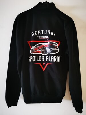 Rieger Tuning hoodie &quot;Spoiler Alarm&quot; Merchandise zwarte achterkant print maat XXL