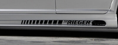 Sticker &quot;Rieger Tuning&quot; zilver voor sideskirt Merchandise met 2 openingen