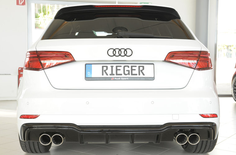 Rieger diffuser glossy black Audi A3 8V Sportback Facelift