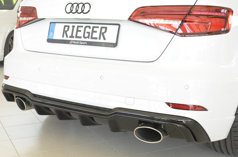 Rieger rear skirt insert Glossy Black Audi A3 8V Sportback Facelift