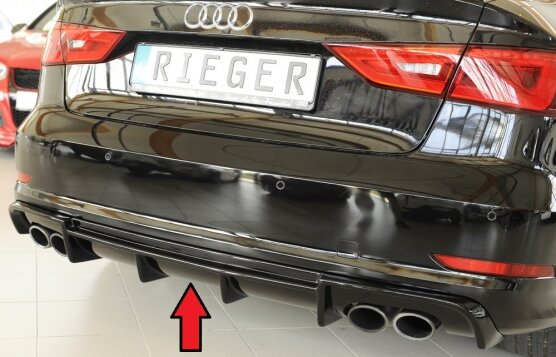 Rieger Diffuser Glossy Black Audi A3/S3 Sedan Pre-Facelift