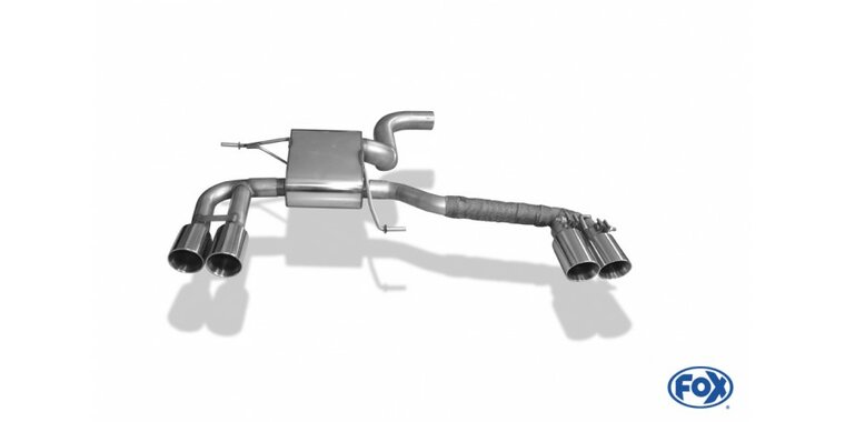 Fox uitlaat VW Tiguan 2 diesel - 4motion einddemper dwars - 2x80 Typ 25 rechts/links