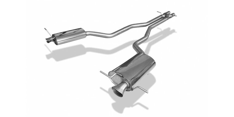 Fox uitlaat VW Phaeton - 3D einddemper rechts/links met X-Pipe - uitlaatpijpen in de originele eindpijpen