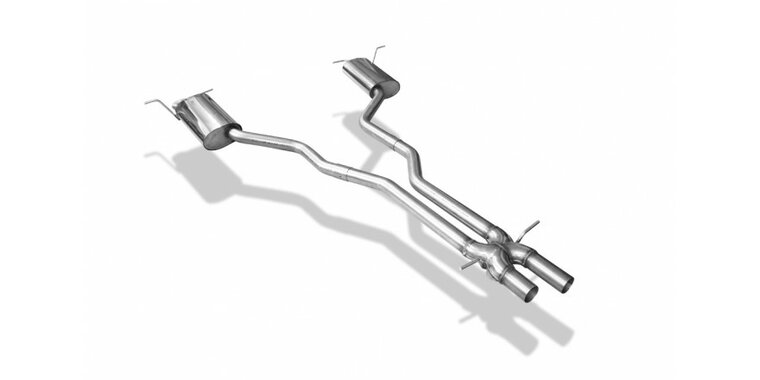 Fox uitlaat VW Phaeton - 3D einddemper rechts/links met X-Pipe - uitlaatpijpen in de originele eindpijpen