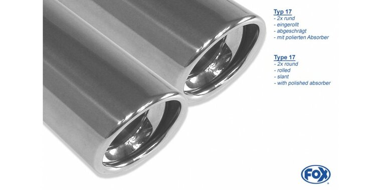 Audi A5 Sportback einddemper rechts/links voor 2-pijp dual flow  - 2x90  17 rechts/links