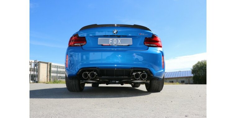 BMW F87 M2 Competition + CS einddemper dwars uitgang rechts/links met 2 uitlaatkleppen  - 2x90  25 rechts/links