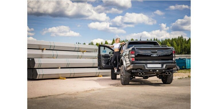 Ford Raptor - dubbele cabine einddemper zijpijp. uitgang rechts/links - 2x100  25 rechts/links