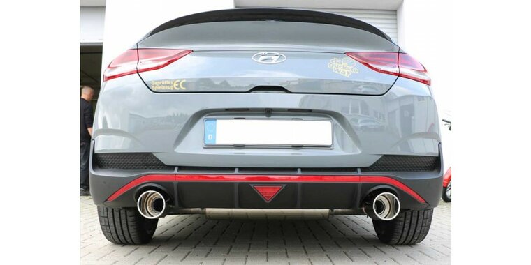 Hyundai i30N Performance Fastback einddemper dwars uitgang rechts/links met uitlaatklep  - 1x114 Typ 12 rechts/links