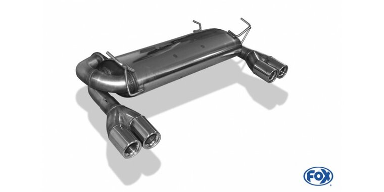 Nissan 350Z einddemper dwars uitgang &Oslash; 70mm rechts/links  - 2x76 Typ 13 rechts/links