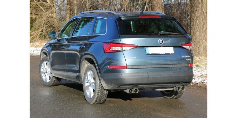 Skoda Kodiaq 4x4 einddemper dwars - 2x80 Typ 25 rechts/links - uitlaat in de bumper