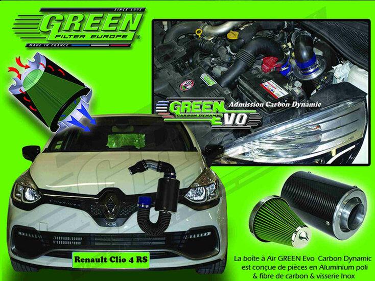 Green Carbon Airbox RENAULT CLIO 4 1.6L TURBO RS Bouwjaar vanaf 03/13-