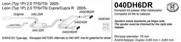 Simons Cat-back Seat Leon / Cupra [1P] Hatchback