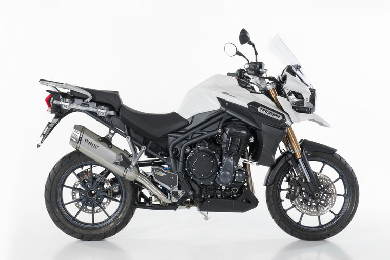 BOS RVS matt Desert Fox Slip-on Triumph Tiger Explorer Bj. 2012-2015