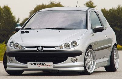 Rieger Tuning voorspoiler lip Peugeot 206 voor bumpers met grote luchtopening