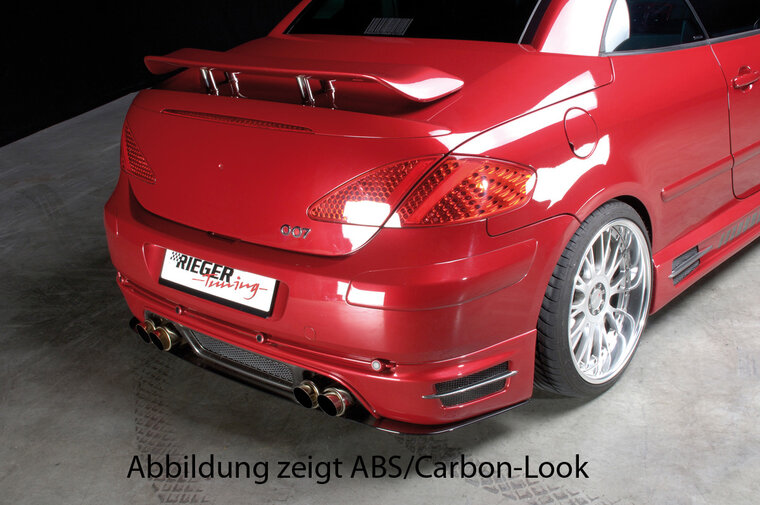 Rieger Tuning achterbumper verlenging Peugeot 307 alleen voor cabriolet met 4-pijps uitlaatsysteem