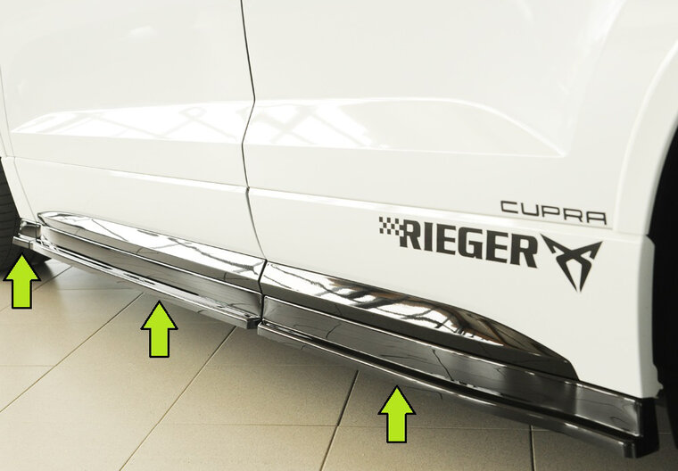 Rieger Tuning sideskirt aanzetstuk (3-delig) Seat Ateca FR / Cupra 5FP (Deurbekleding), alleen FR / Cupra