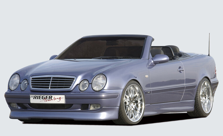 Rieger Tuning voorbumper spoiler lip (Elegance) Mercedes CLK [W208] Avantgarde (03-): originele vloerbedekking nodig