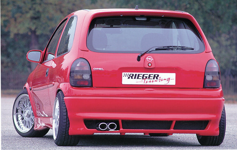 Rieger Tuning achterbumper verlenging Variante 1 Opel Corsa B niet voor GSI, niet voor DTM-look uitlaat