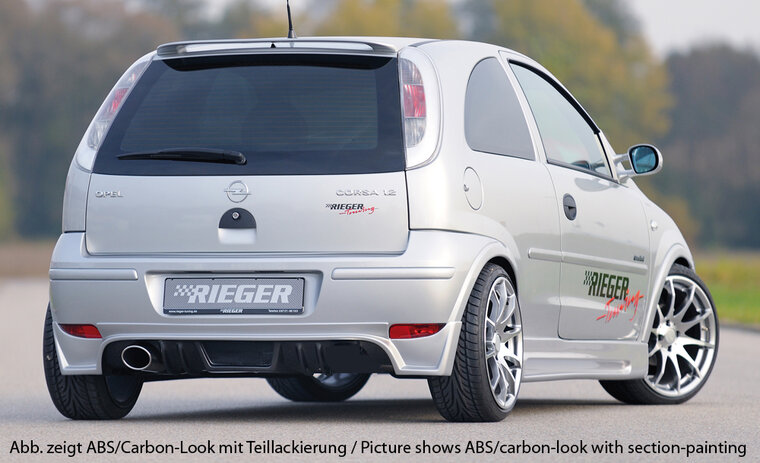 Rieger Tuning achterbumper verlenging Opel Corsa C voor facelift