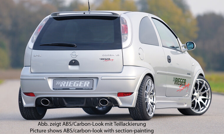 Rieger Tuning achterbumper verlenging Opel Corsa C voor facelift