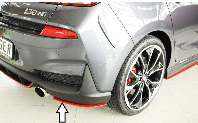 Rieger Tuning achterbumper aanzetstuk lateraal, links Hyundai i30 N alleen voor originele N- achterskirt-inzetstuk