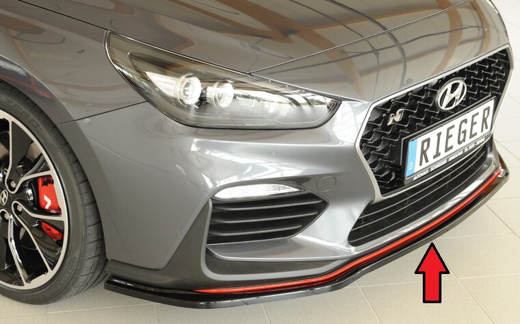 Rieger Tuning splitter Hyundai i30 N voor originele N-voorbumper