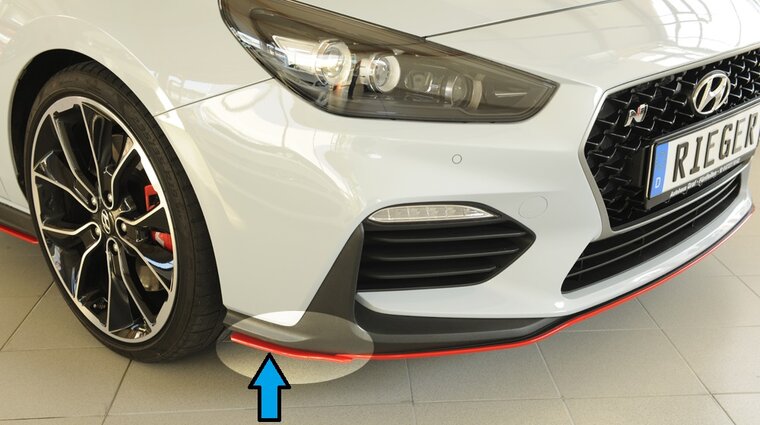 Rieger Tuning splitter lateraal, rechts Hyundai i30 N voor originele N-voorbumper