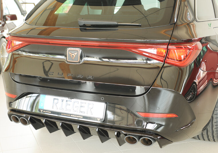 Rieger Tuning diffuser (voor auto&#039;s met trekhaak) Cupra Leon [KL] met uitlaatuitsparing links/rechts voor 4-pijpsuitlaat