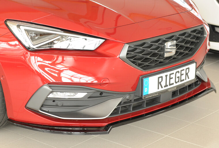 Rieger Tuning voorsplitter Seat Leon KL voor originele voorbumper FR/Xcellence/Style/Reference