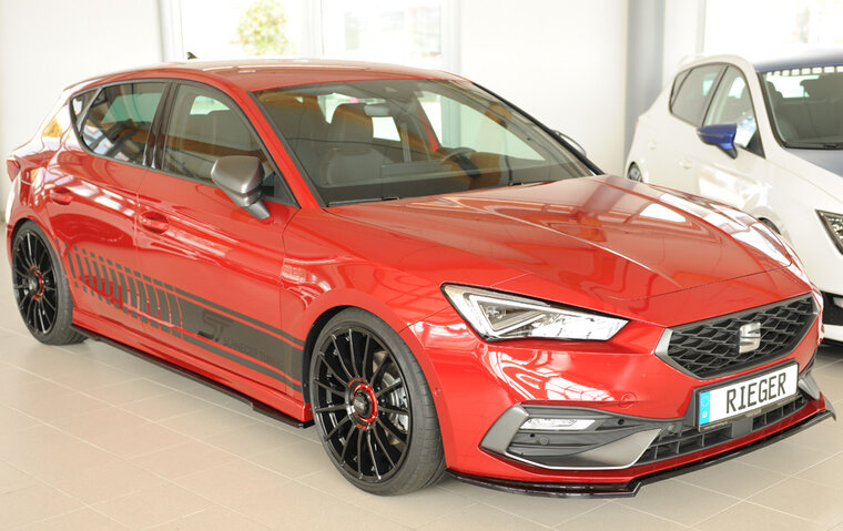 Rieger Tuning voorsplitter Seat Leon KL voor originele voorbumper FR/Xcellence/Style/Reference