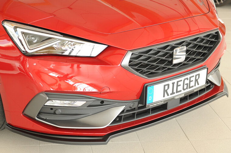 Rieger Tuning voorsplitter Seat Leon KL Voor originele voorbumper FR/Xcellence/Style/Reference