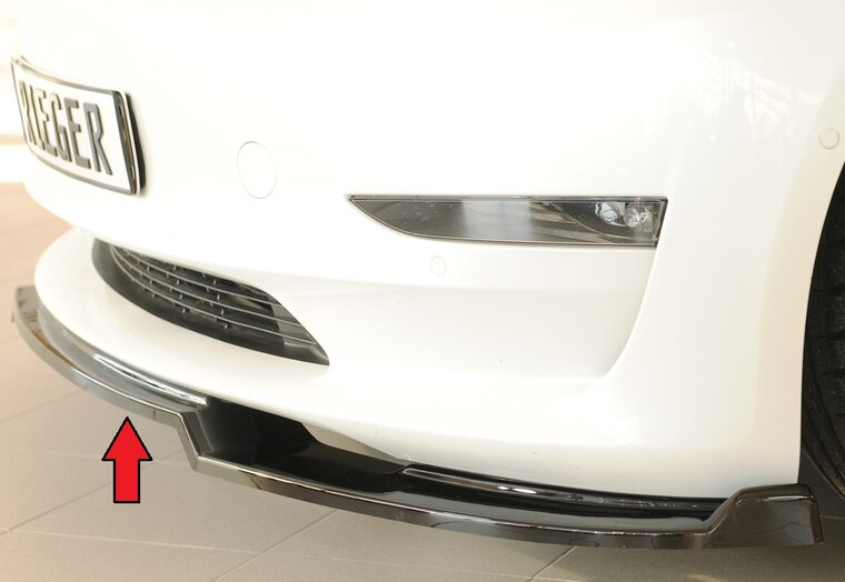 Rieger Tuning splitter Tesla Model 3 voor originele voorbumper