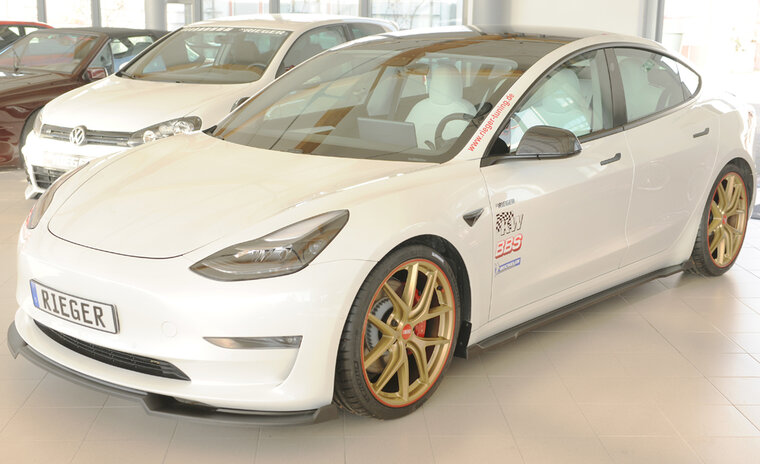 Rieger Tuning splitter Tesla Model 3 voor originele voorbumper