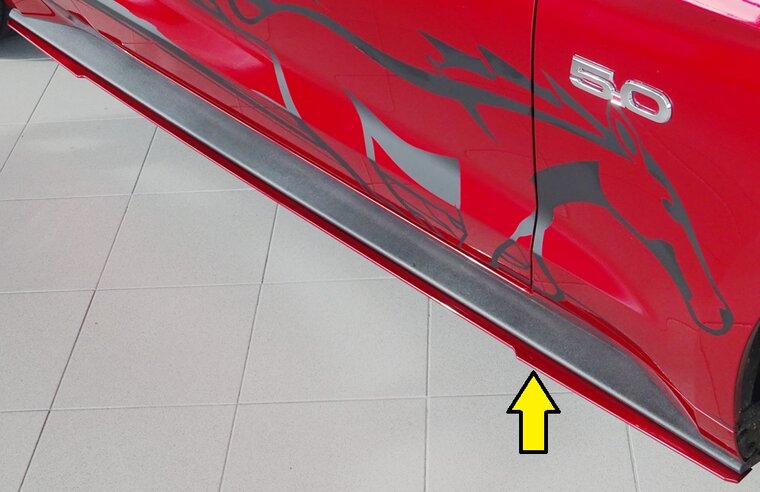 Rieger Tuning sideskirt aanzetstuk Ford Mustang alleen voor originele GT-sideskirt