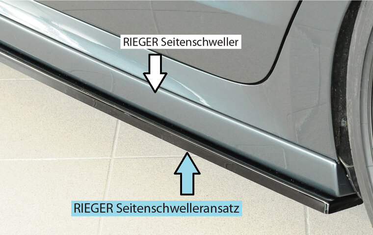 Rieger Tuning sideskirt aanzetstuk Skoda Octavia NX voor RIEGER-sideskirt 79032 / 88258