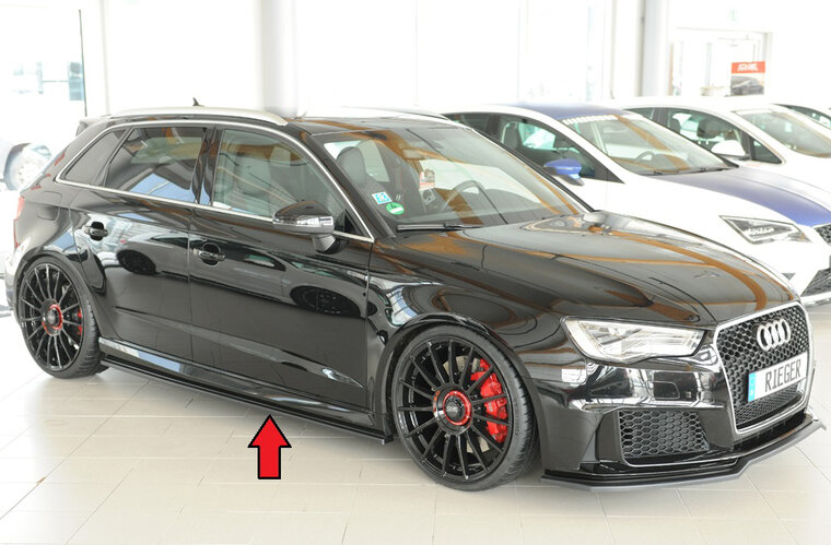 Rieger Tuning sideskirt aanzetstuk Audi RS3 [8V] voor originele RS3 (8V) sideskirt (alleen sportback)