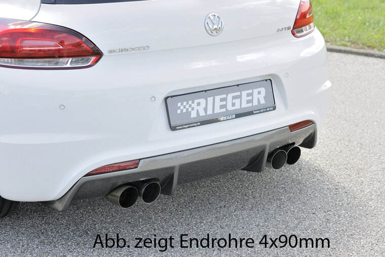 Rieger Tuning uitlaatdemper, rechts, links, verschoven VW Scirocco 3