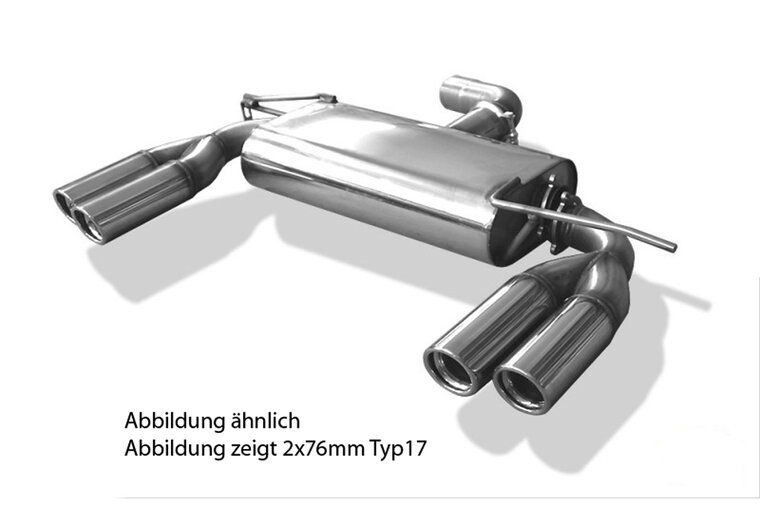 Rieger Tuning uitlaatdemper, rechts, links, verschoven VW Scirocco 3