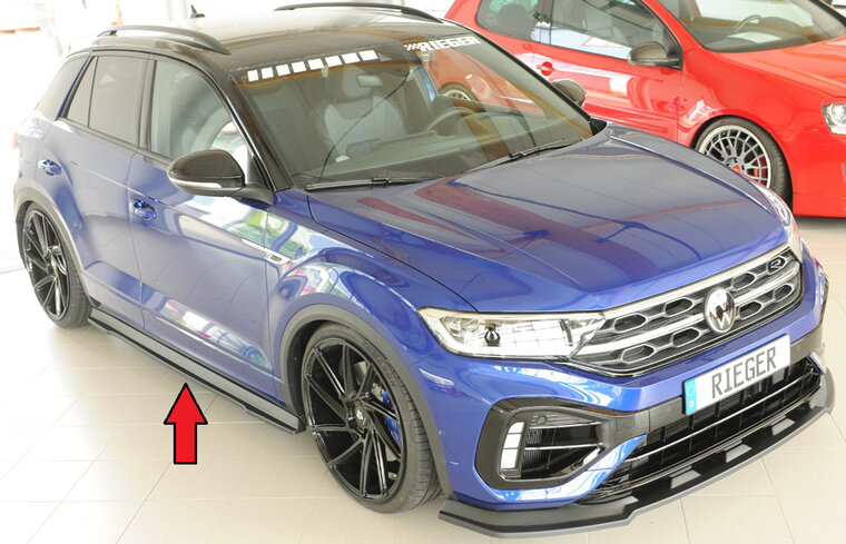 Rieger Tuning sideskirt aanzetstuk VW T-Roc voor originele GTI-/GTD-/GTE-/R-/R-Line-sideskirt